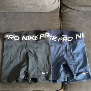 Women’s Nike Pro Compression Shorts - 2 pack Blue and Black